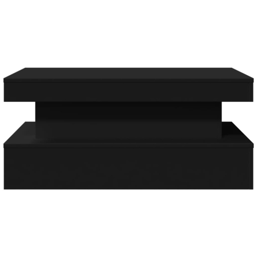 vidaXL Coffee Table with LED Lights Black 90x50x40 cm
