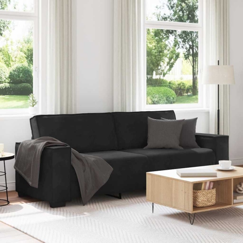 vidaXL 3-Seater Sofa Black 180 cm Velvet