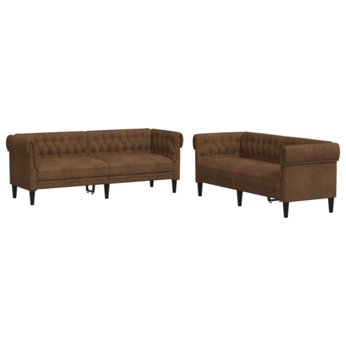 VIDAXL  2 Piece Sofa Set Fabric In Brown