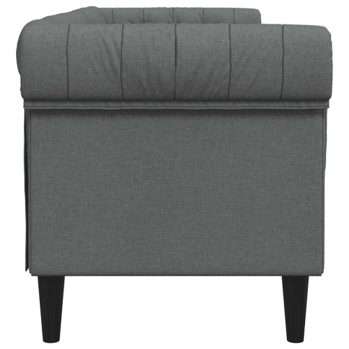vidaXL Chesterfield Sofa 3-Seater Dark Grey Fabric