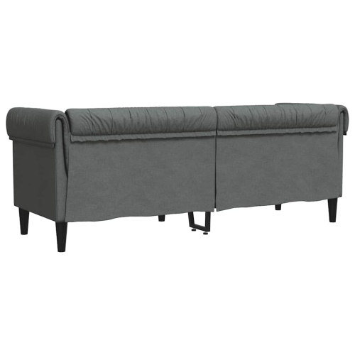vidaXL Chesterfield Sofa 3-Seater Dark Grey Fabric