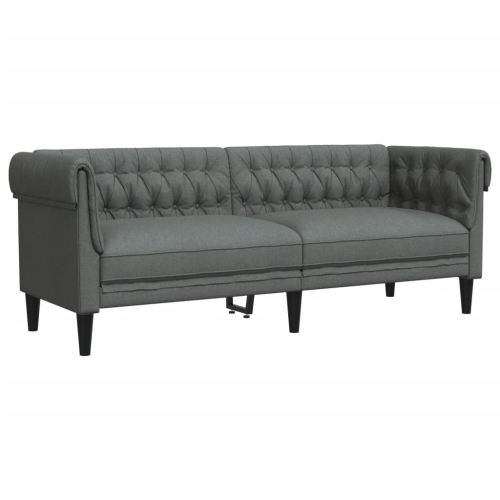 vidaXL 2 Piece Sofa Set Dark Grey Fabric