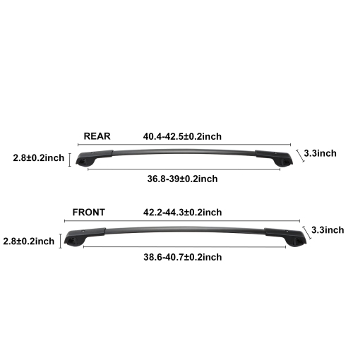 VEVOR Roof Rack Cross Bars, Fit for 2014-2021 Subaru Forester with Raised Side Rails, 200 lbs Load Capacity, Aluminum Crossbars with Locks, for