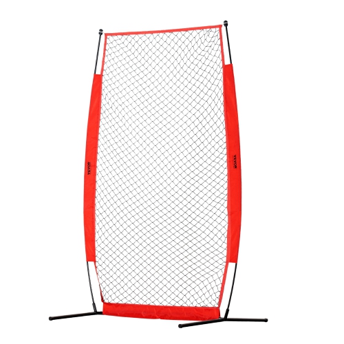 VEVOR 7x4 ft I Screen Baseball for Batting Cage, Baseball & Softball Safety Screen, Batting Screen with Carry Bag & Ground Stakes, Baseball Pitching