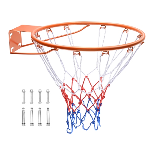 VEVOR Q235 Basketball Rim, Wall Door Mounted Basketball Hoop, Duty Basketball Flex Rim Replacement with Net,Standard 18" Indoor and Outdoor Hanging