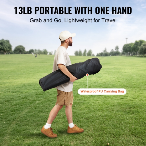 VEVOR Camping Chair for Adults, Heavy Duty Quad Lumbar Back Padded Arm Chairs with Side Pockets, Cup Holder and Cooler Bag for Beach, Lawn, Picnic,