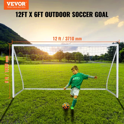 VEVOR 12x6 ft Portable Soccer Goal, Soccer Net, Adults Kids Backyard Soccer Net, Practice Soccer Net,Youth Training Soccer Goal Set, All-Weather