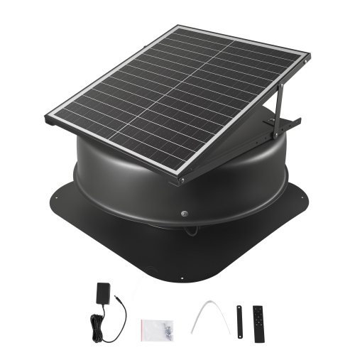 VEVOR  40 W Solar Attic Fan, 1230 Cfm Large Air Flow Solar Roof Vent Fan, Low Noise And Weatherproof w 110V Smart Adapter, Ideal for Home