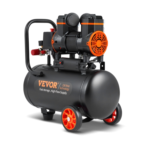 Image 1 de 9.. VEVOR 4.8 Gallon Air Compressor, 1.2HP 2.2 CFM@90PSI Oil Free Air Compressor Tank&Max. 116PSI Pressure, 70 dB Ultra Quiet Compressor for Auto Repair,