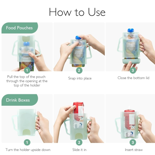 Momcozy All-in-One Baby Bottle Washer, Auto 3-in-1 Clean, Sterilize Dry, 26 Spray Jets, 9 Modes, HEPA Filter & Momcozy Squeeze Pouch Holder for Food