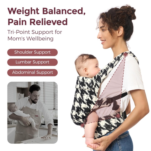 Momcozy Baby Carrier - Ergonomic, Cozy and Lightweight Carrier for 7-44lbs, Effortless to Put On, Ideal for Hands-Free Parenting, Enhanced Lumbar