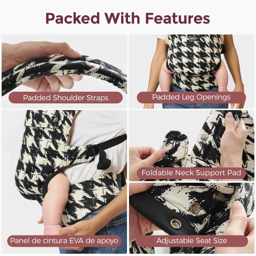 Momcozy Baby Carrier - Ergonomic, Cozy and Lightweight Carrier for 7-44lbs, Effortless to Put On, Ideal for Hands-Free Parenting, Enhanced Lumbar