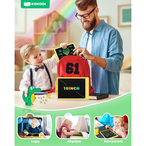 Kids Toys – Tablette d'écriture LCD de 10&nbsp;po, jouets pour garçons de 3 4 5 6 ans, cadeaux pour filles de 3 à 6 ans, jouets éducatifs de voyage