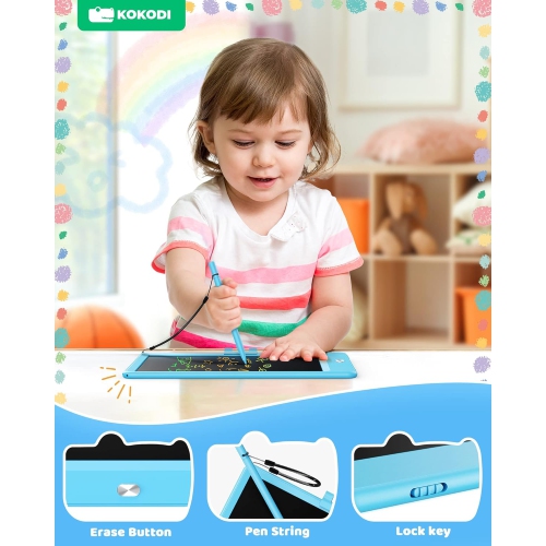 Kids Toys – Tablette d'écriture LCD de 10&nbsp;po, jouets pour garçons de 3 4 5 6 ans, cadeaux pour filles de 3 à 6 ans, jouets éducatifs de voyage