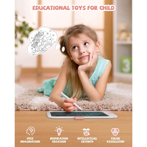 LCD – Planche d'emballage pour enfants, tablette à dessin 10&nbsp;po avec fonction de verrouillage, effaçable, portatif, jouets éducatifs à offrir à