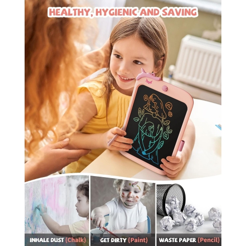 LCD – Planche d'emballage pour enfants, tablette à dessin avec verrou 10 po, effaçable, portatif, jouets éducatifs à offrir à un enfant de 3-6