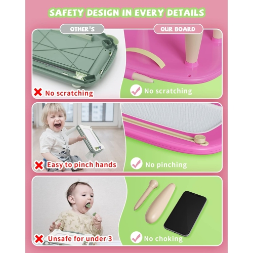 Toys Gift for 1 2 Year Old Toddler Boy Girl, Magnetic Drawing Board for Preschool Learning and Educational Toys, Doodle Board for Baby Kids, Rose Red