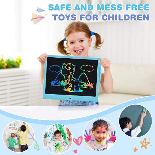 LCD – Tablette d'écriture pour jouets pour tout-petits, bloc à dessin bleu de 15 po, idées-cadeaux pour les enfants, tablette à dessin pour 3-6