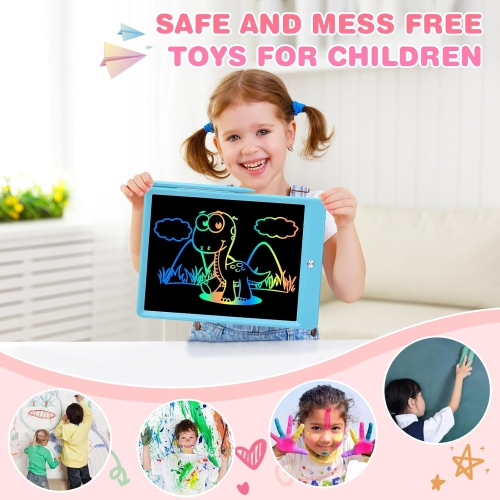 LCD Writing Tablet for Kids Toddler Toys, 15 Inch Drawing Pad Blue, Doodle Board Gifts for Kids, Drawing Tablet for 3-6 Years Old,10'' Pink&blue