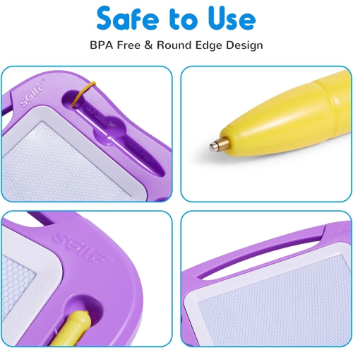 Large Magnetic Drawing Board, Doodle Pad with 4 Stamps for Toddlers, Learning Toy Gift Magna Doodle Board Etch Sketch Toys for 36+ Month Kids Girls