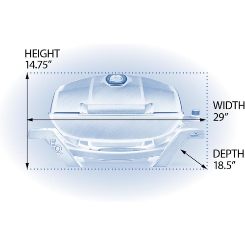 Barbecue électrique portatif TravelQ PRO285E de Napoleon, 1500&nbsp;W, surface de cuisson de 285 in², grilles en fonte, indicateur de température,