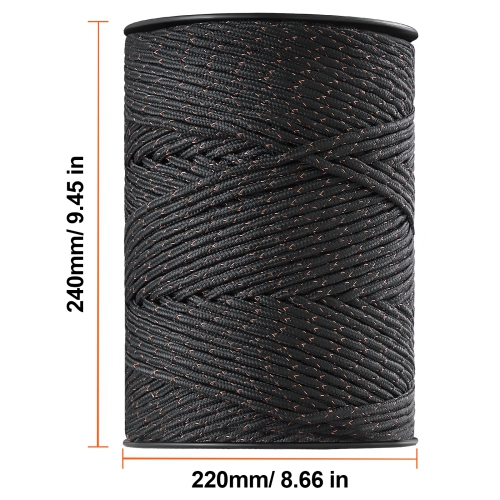 VEVOR 1/4" Diameter ,Electric Fence Wire, 1000Ft 305M Portable Polywire, 2 Copper Strands for Reliable Conductivity and Rust Resistance, Fencing Rope