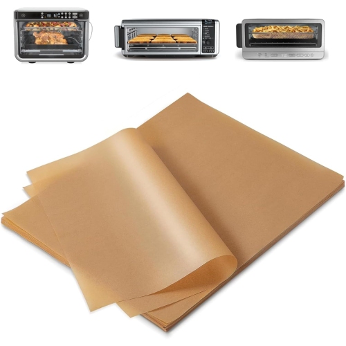 Image 1 of 5.. Wollibao 100pcs 12" Unbleached Parchment Paper Sheets for Ninja Foodi Air Fryer Oven & Toaster Oven.