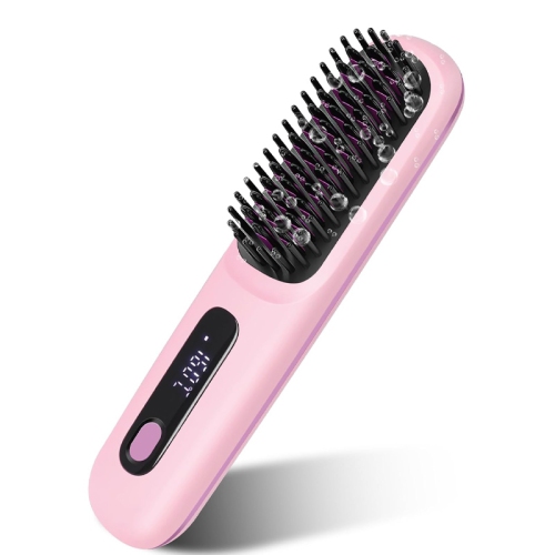 Portable Straightener Brush,Cordless Hair Straightener Comb,Mini Hair Straightening Iron,Rechargeable Mini Hair Straightener for Women