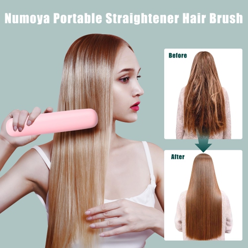 Portable Straightener Brush,Cordless Hair Straightener Comb,Mini Hair Straightening Iron,Rechargeable Mini Hair Straightener for Women