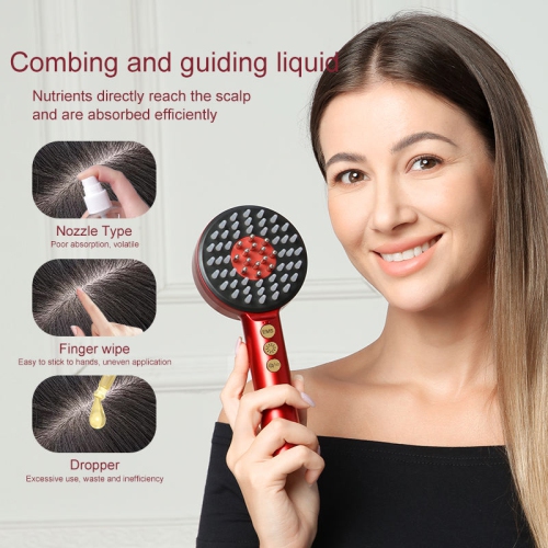 Electric Infrared Hair Growth Comb Hair Anti-Loss Massage Red Blue Light Therapy Hair Growth Brush EMS Massage Scalp Comb