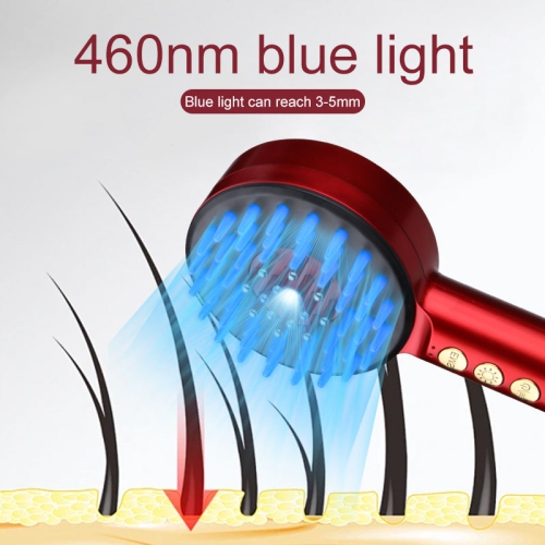 Electric Infrared Hair Growth Comb Hair Anti-Loss Massage Red Blue Light Therapy Hair Growth Brush EMS Massage Scalp Comb
