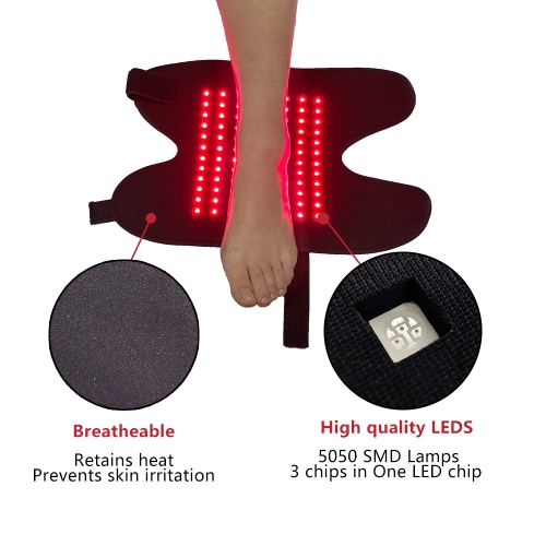 1PCS Red Light Therapy Foot Ankle Strap,660nm & 850nm Light Therapy for Feet Leg Wrist Pain Relief,Red Light Wrap Infrared Lamp Pad