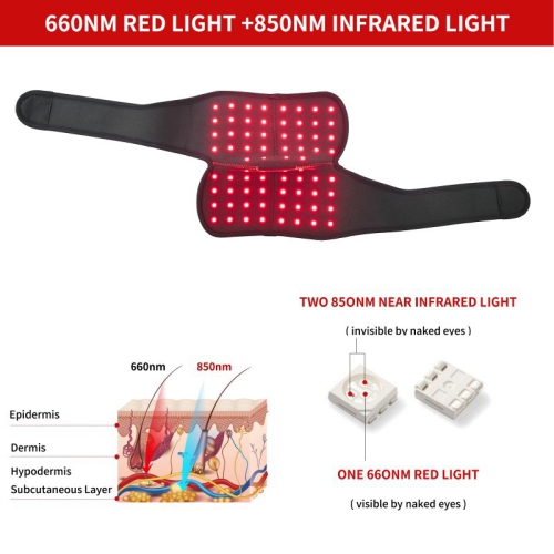 660nm 850nm Red Light Therapy Device,Knee Brace Near Infrared Light Therapy Pad Wrap Belt for Knee Shoulder Elbow Pain Relief
