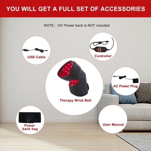 660nm 850nm Red Light Therapy Device,Knee Brace Near Infrared Light Therapy Pad Wrap Belt for Knee Shoulder Elbow Pain Relief