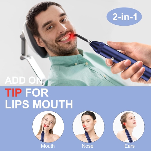 Red Light Therapy Device,Cold Sore Canker Sore Treatment Device,Infrared Light Therapy Device for Nose Ear Body Pain Relief