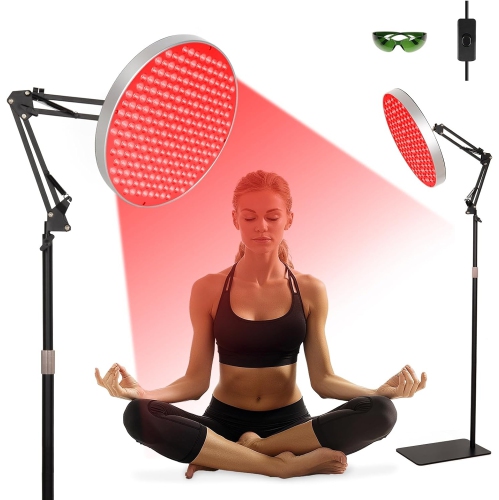 MYACUC  Light Therapy Lamp w Stand for Face & Body, 660Nm 850Nm Infra Light Panel, Light Therapy Device for Skin Beauty, Pain Relief Of Muscle & Joint