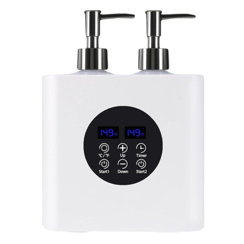 Dual Bottle Massage Oil Warmer,Smart Touch Control Lotion Warmer Dispenser,Adjustable Temperature Heated Lotion & Essential Oil Dispenser