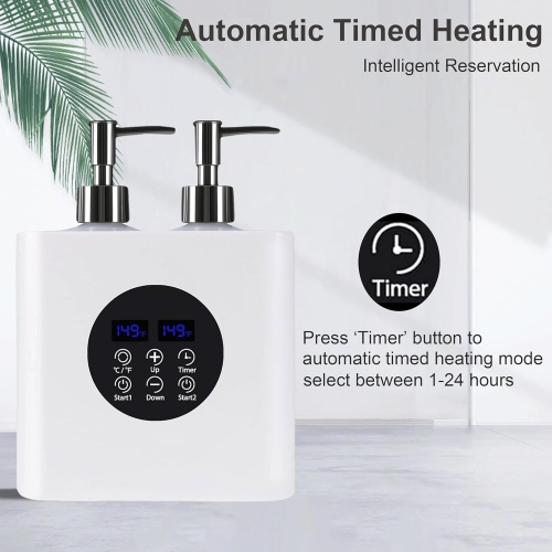 Dual Bottle Massage Oil Warmer,Smart Touch Control Lotion Warmer Dispenser,Adjustable Temperature Heated Lotion & Essential Oil Dispenser