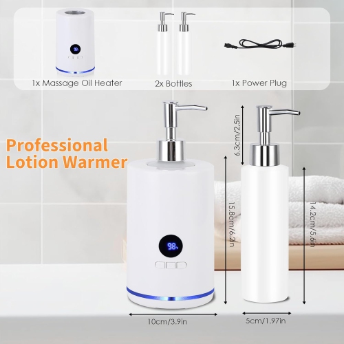 Massage Oil Warmer,Electric Lotion Warmer Bottle,Digital Display,Rapid Heating,Automatic Massage Oil Warmer for Home Salon Spa Massage
