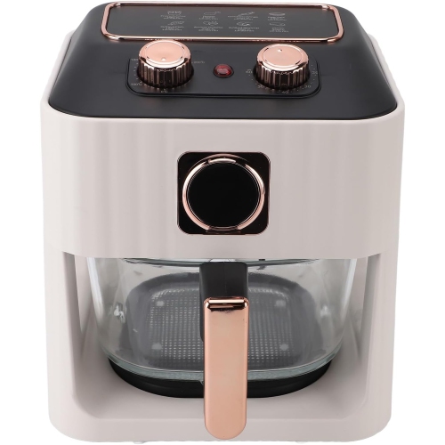 Yosoo Smart Air Cooker, 6L Glass, 360° View, 1000W, White.