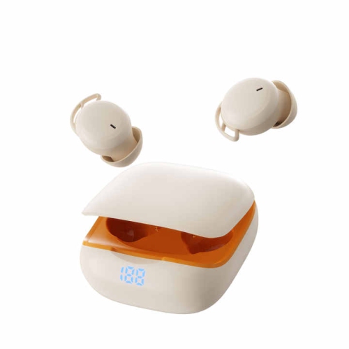 True wireless Bluetooth headset for sleeping, in-ear soundproofing, noise reduction, no ear pressure, mini, long battery life, breathable(White)