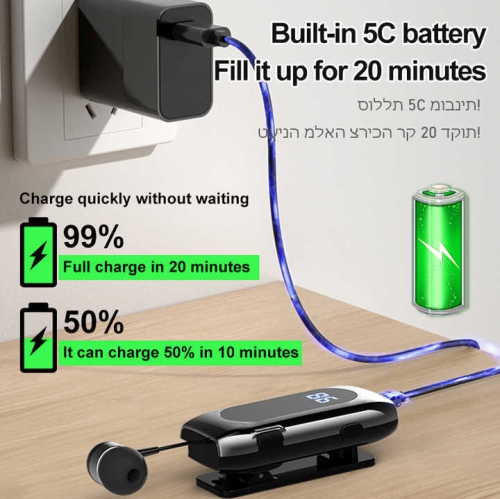 Lavalier retractable hands-free wireless Bluetooth headset Pull-wire smart Bluetooth headset sports single ear in-ear gold