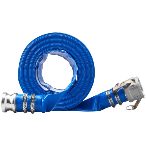 VEVOR Pool Drain Hose, 2 inch by 50 ft, Durable PVC Material, Includes Aluminum Camlock C & E Connectors and Clamps, Fits Pumps and Sand Filters,