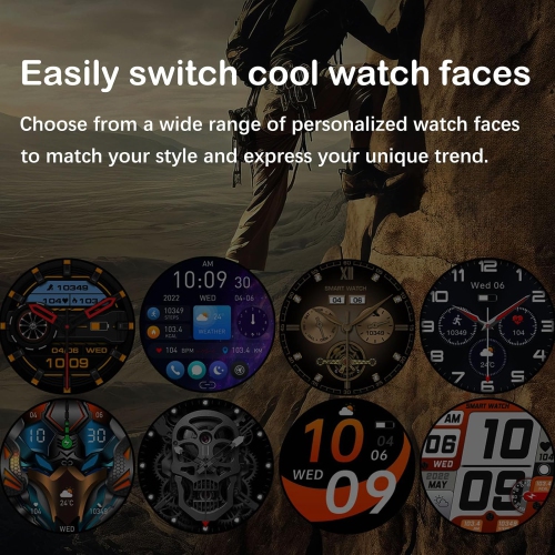 Men's Sports Smartwatch with LED Flashlight, Outdoor Fitness Tracker Watch, Digital Health Blood Pressure Heat Rate Sleep Monitor, Orange