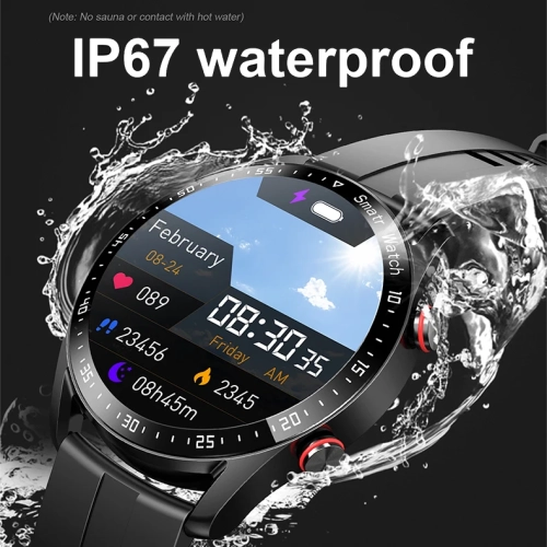 ECG+PPG Smart Watch Bluetooth Call Music Player Men's Watch Sports Waterproof Luxury Smart Watch Silver steel belt