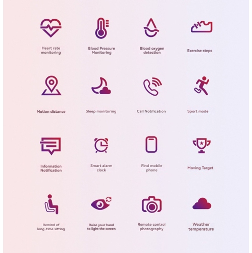 Smart Watch Band Black Heart Rate Blood Pressure Fitness Tracker Health Monitor