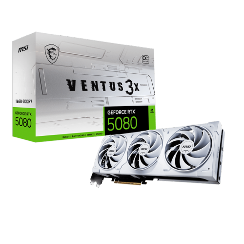 MSI GeForce RTX 5080 16G Ventus 3X OC White Graphics Card