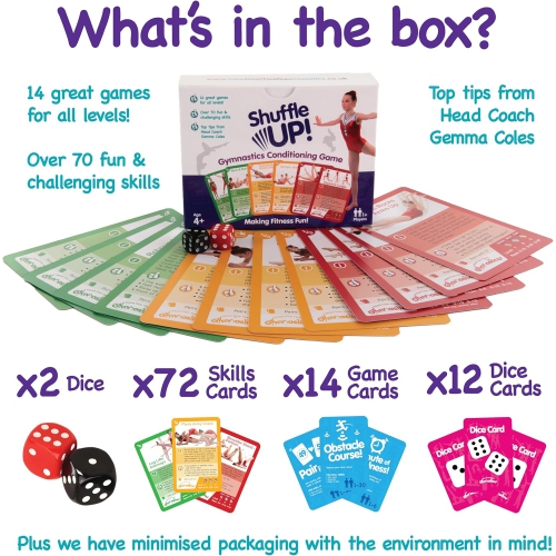 Shuffle Up Soccer Card Games - 70+ Fun & Active Skills Cards for Kids, Fitness Cards Develop Fundamentals, Stamina & Strength, Easy to Play for