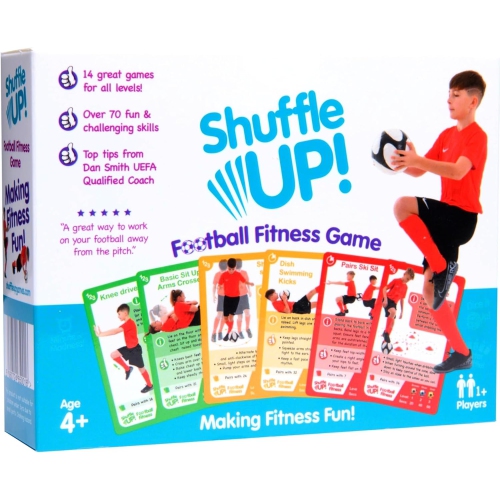 Shuffle Up Soccer Card Games - 70+ Fun & Active Skills Cards for Kids, Fitness Cards Develop Fundamentals, Stamina & Strength, Easy to Play for