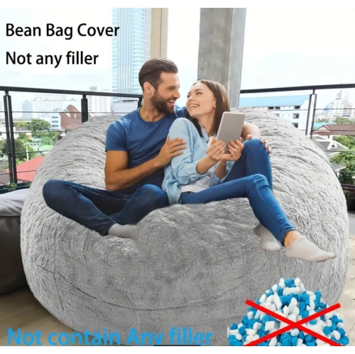 Housse douce et moelleuse pour fauteuil poire - 6&nbsp;pi, sans remplissage inclus, lavable à la machine